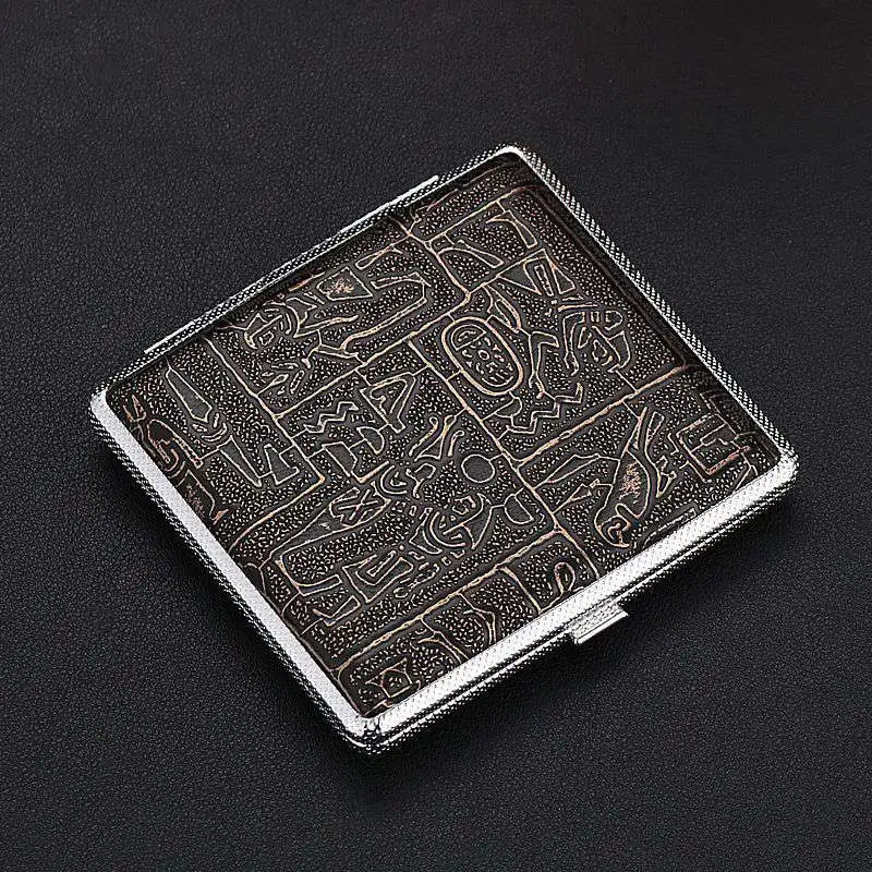 1pc New Metal Cigars Cigarettes Cases for about 20 sticks Cigarette Stainless Steel Tobacco Cigarette Boxes Tools